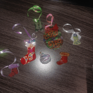 Families Together of Orange County Shrinky Ornaments! - Holiday Decorating Series 04